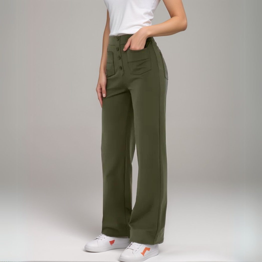 Tina | Stretchy High Waist Broek | 1+1 GRATIS