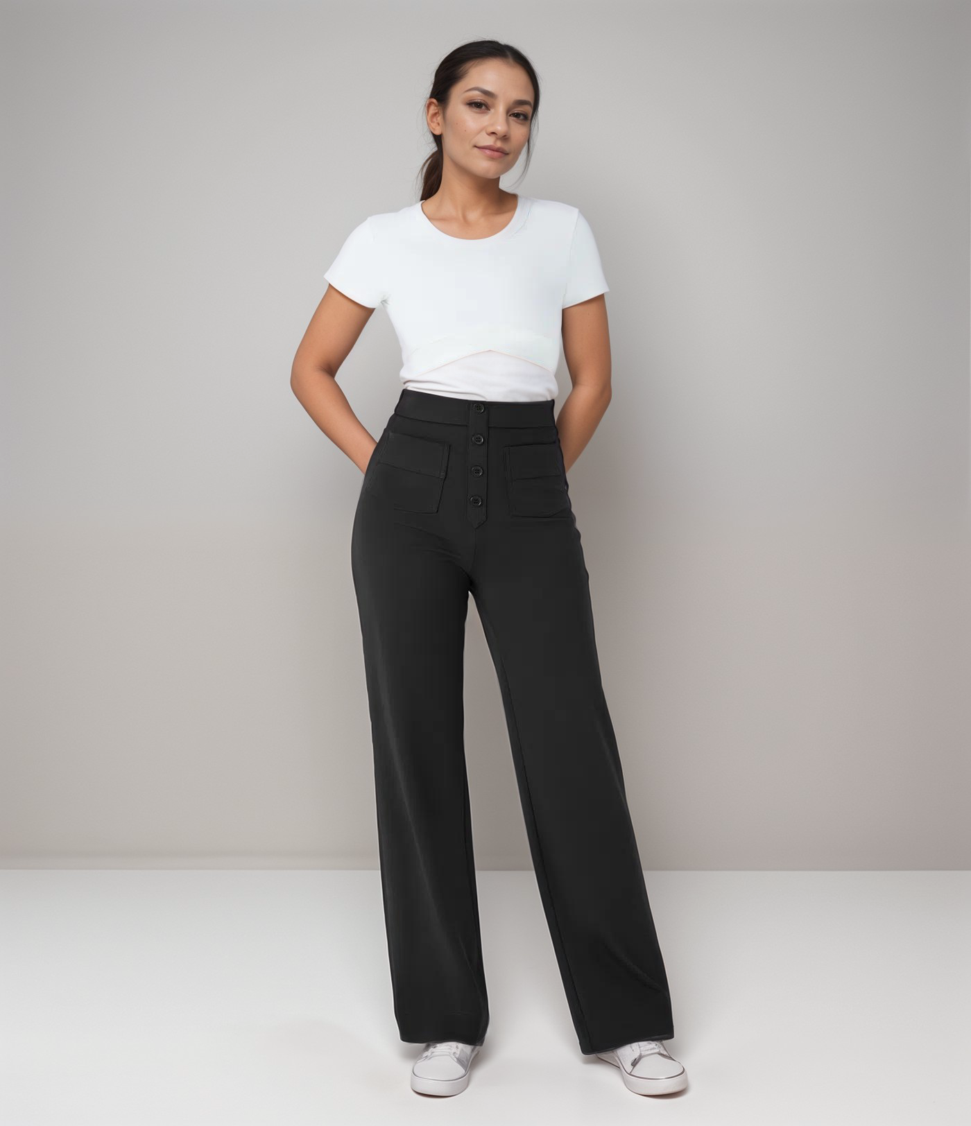 Tina | Stretchy High Waist Broek | 1+1 GRATIS