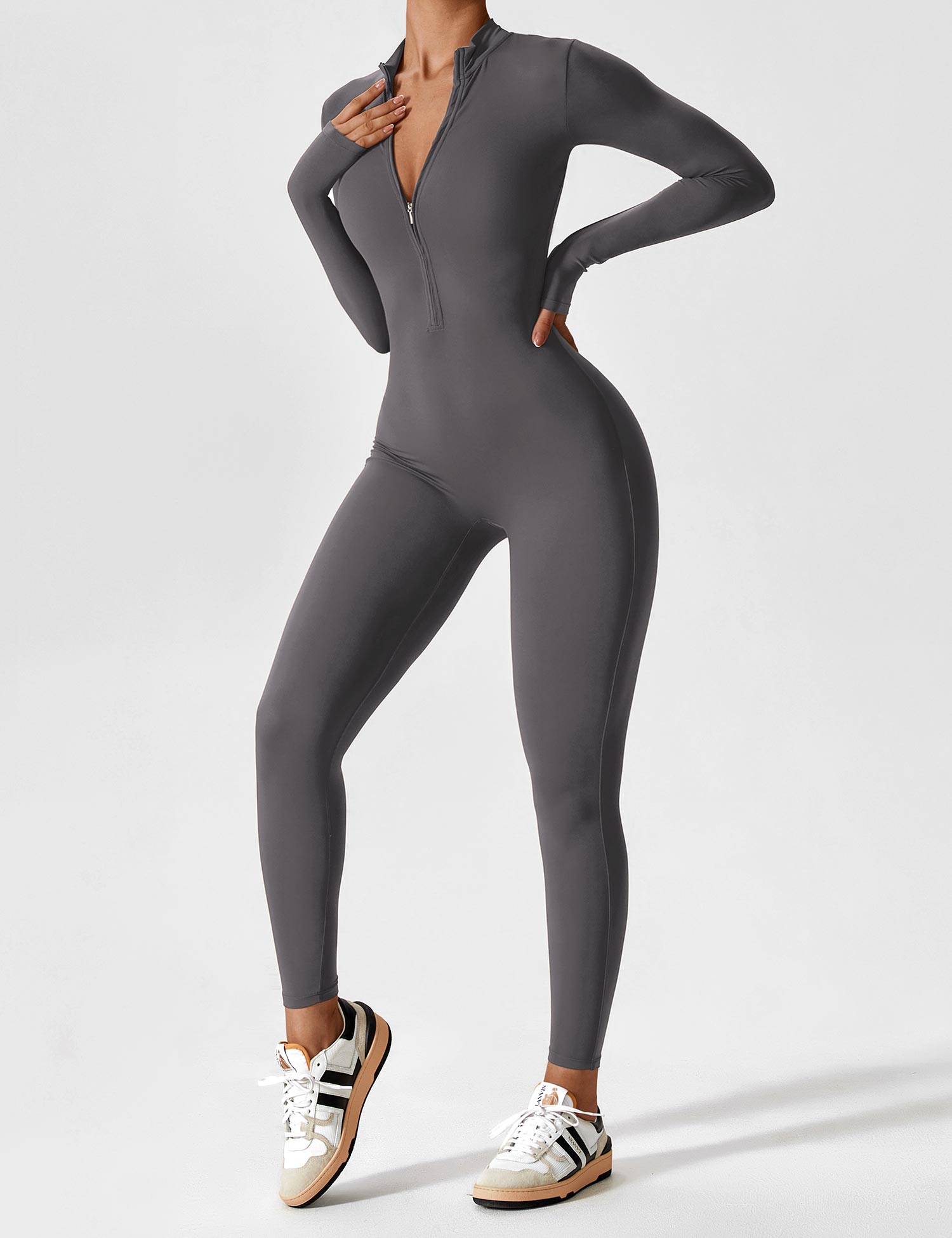 Yeoreo Belle Fleece Long Sleeve Zipper Jumpsuit